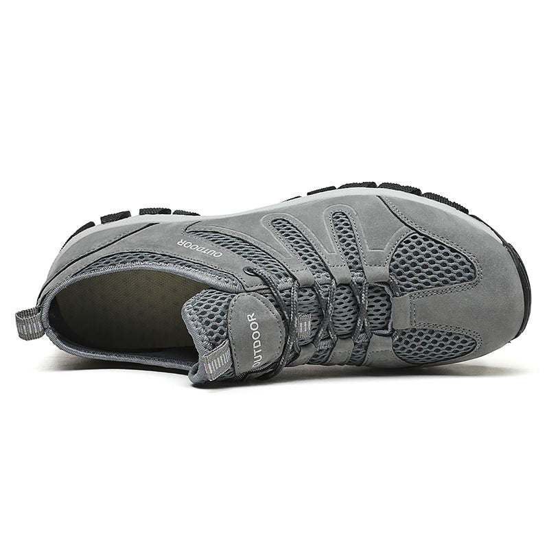 Men's Genuine Leather Breathable Lightweight Arch Support Hiking Orthopedic Shoes