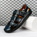 (⏰LAST DAY! 55% OFF 🔥) Men's Orthopedic Leather Fisherman Sandals | Breathable Closed-Toe Adjustable Outdoor Summer Comfort & Pain Relief