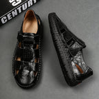 (⏰LAST DAY! 55% OFF 🔥) Men's Orthopedic Leather Fisherman Sandals | Breathable Closed-Toe Adjustable Outdoor Summer Comfort & Pain Relief