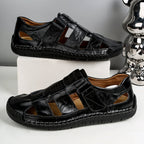 (⏰LAST DAY! 55% OFF 🔥) Men's Orthopedic Leather Fisherman Sandals | Breathable Closed-Toe Adjustable Outdoor Summer Comfort & Pain Relief