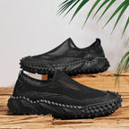 Mens Slip on Canvas Loafers Casual Shoes Sneakers Comfy Walking Slipers Shoes Pain Relief for Men Black Fashion Breathable Loafers
