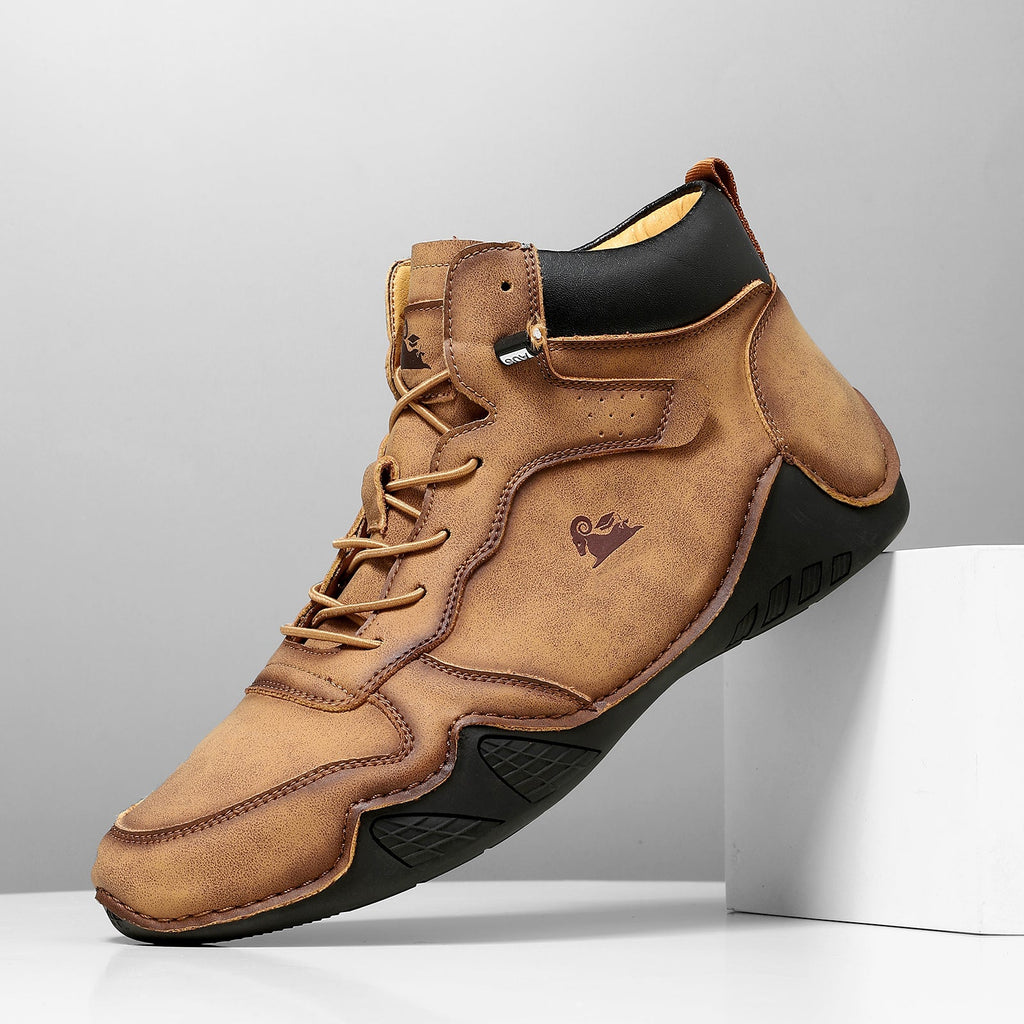 (⏰Last Day 70% OFF🔥) Men’s Mid-Top Leather Boots – Slip-On, Lightweight & Shock-Absorbing for Warehouse Work, Driving & Everyday Comfort, Durable for 3 years