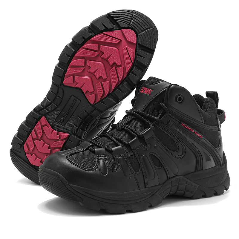 (🔥Last Day Promotion 70% OFF 🎁) Men’s Leather Hiking and Work Boots, Waterproof Lightweight Orthopedic Comfort, Slip Resistant Anti Puncture, Shock Absorbing Arch and Ankle Support, for Wet Trails Construction and Long Walks