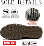 (Multiple Protection👍)High Quality Work Boots - Super Wear-Resistant Leather Material Kevlar Sole Anti-Impact Steel Toe Orthotic Insole