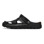 (⏰Last Day 70% OFF🔥)Men's 40+ Orthopedic Closed-Toe Sandals – Full-Grain Leather, Adjustable, Handmade for Fishing, Gardening & Daily Wear