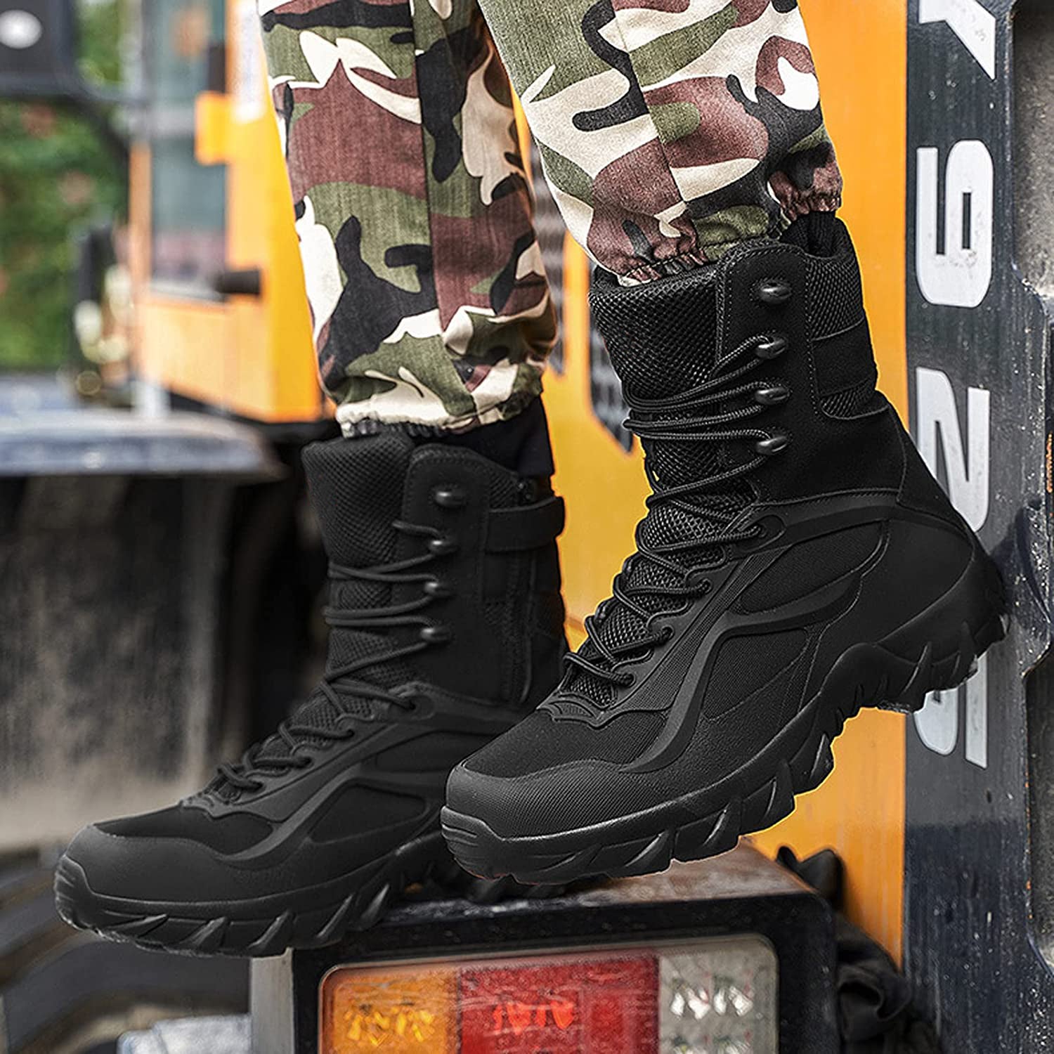 Men's Military Desert Combat Boots Waterproof Non-Slip Hiking Boots Work Boots