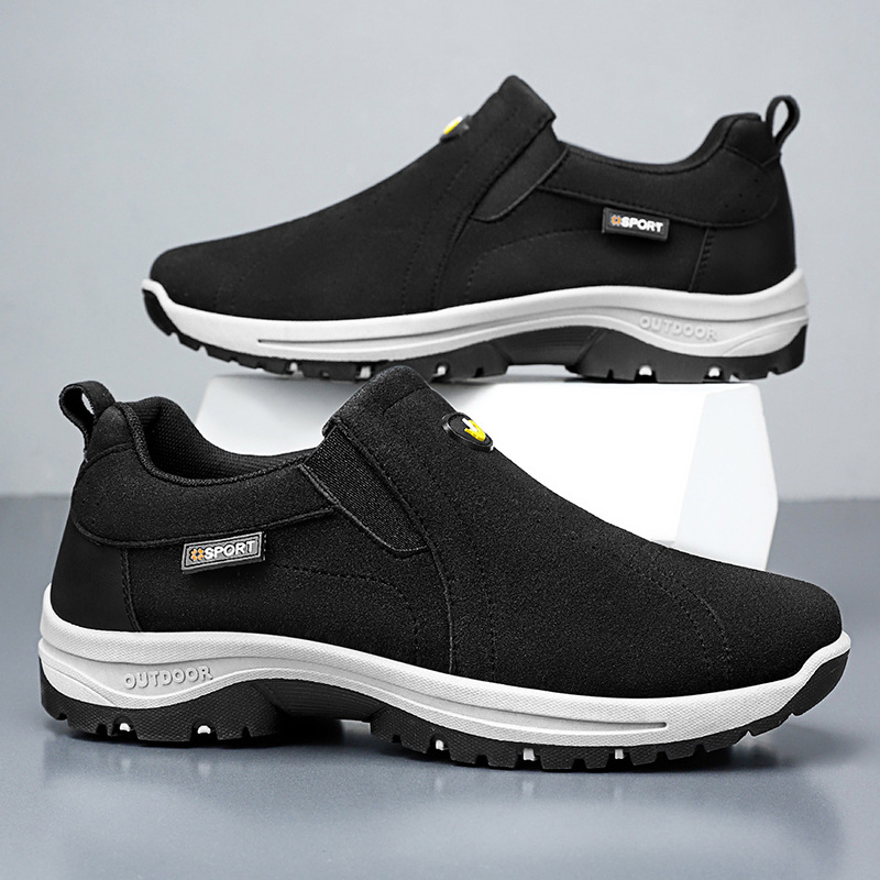 Men's Comfortable Breathable Lightweight Double Layer Waterproof Wide Toe Walking Shoes Orthopedic Shoes