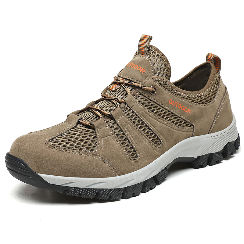 Men's Genuine Leather Breathable Lightweight Arch Support Hiking Orthopedic Shoes