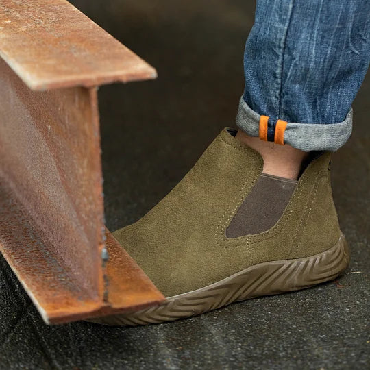 (Multiple Protection👍)High Quality Work Boots - Super Wear-Resistant Leather Material Kevlar Sole Anti-Impact Steel Toe Orthotic Insole