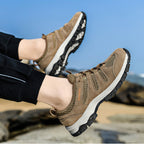 Men's Genuine Leather Breathable Lightweight Arch Support Hiking Orthopedic Shoes