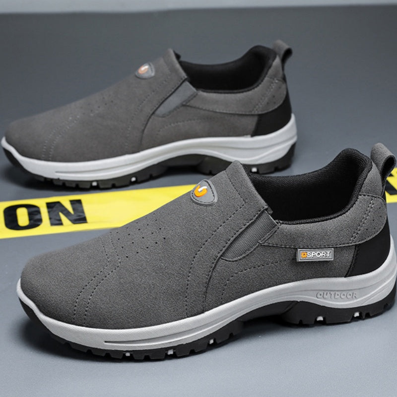 Men's Comfortable Breathable Lightweight Double Layer Waterproof Wide Toe Walking Shoes Orthopedic Shoes