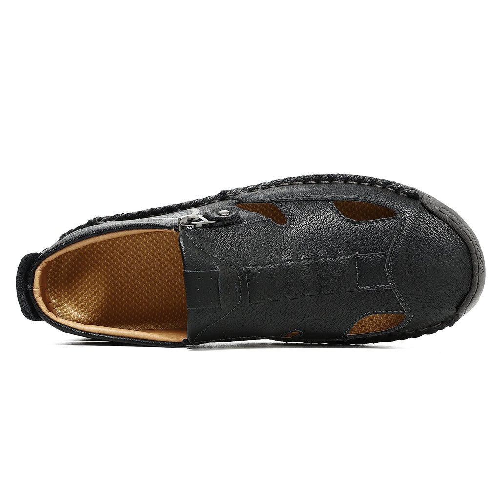 (⏳NOW ON: 70% OFF Sale! 🔥)Mens Casual Shoes Summer Breathable Sneakers Loafers Walking Shoes Hand Made Lace-Up Leather Dress Flats Shoes for Driving Business Working Office