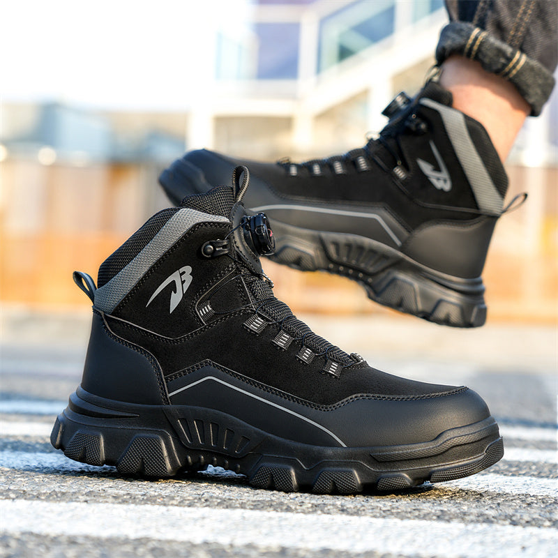 Men's Steel Toe Hand Stitched Cow Leather Boots Motorcycle Boots Work Boots Hiking Boots