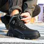 Men's Steel Toe Hand Stitched Cow Leather Boots Motorcycle Boots Work Boots Hiking Boots