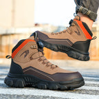 Men's Steel Toe Hand Stitched Cow Leather Boots Motorcycle Boots Work Boots Hiking Boots